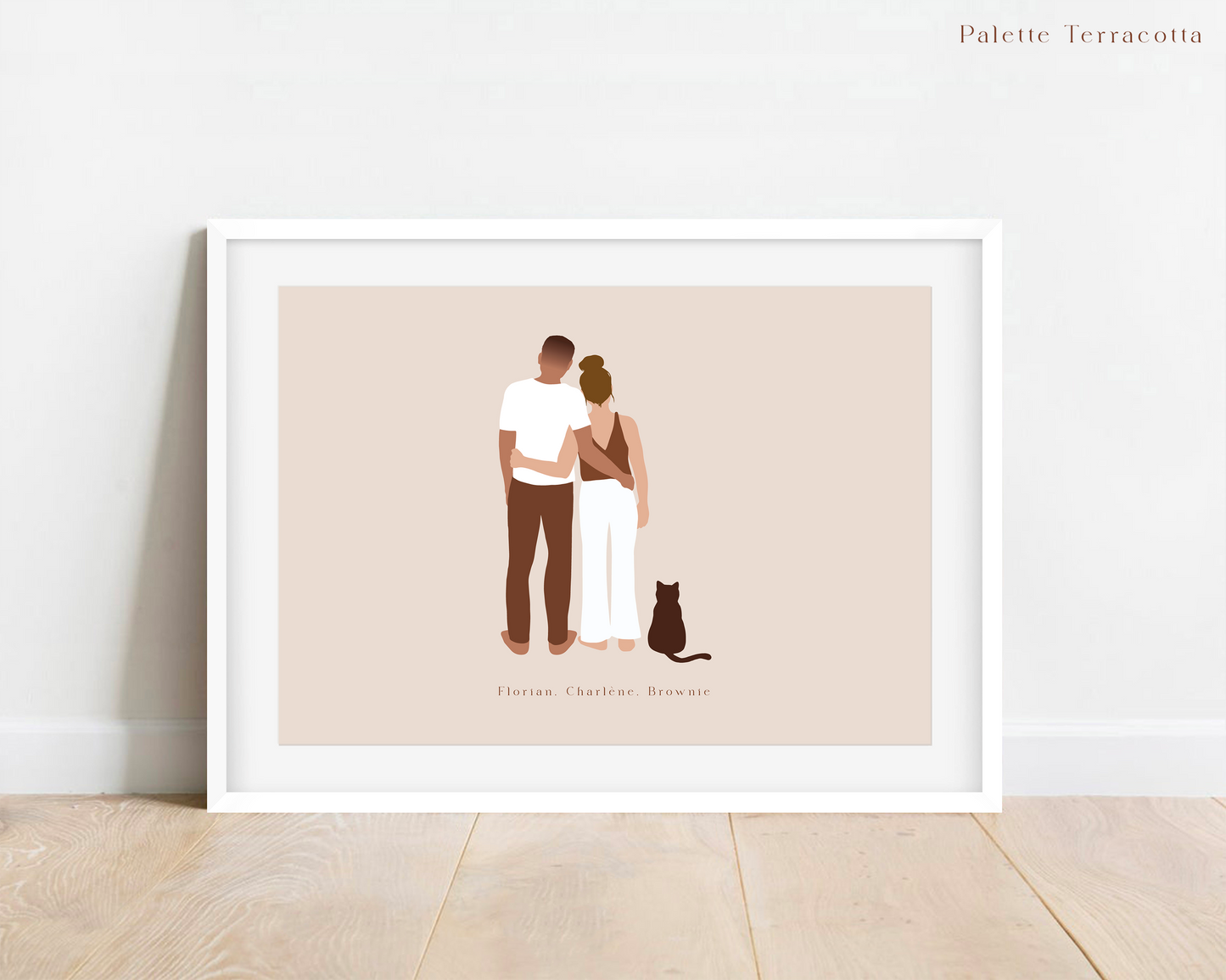 Portrait Couple et Animaux Personnalisé