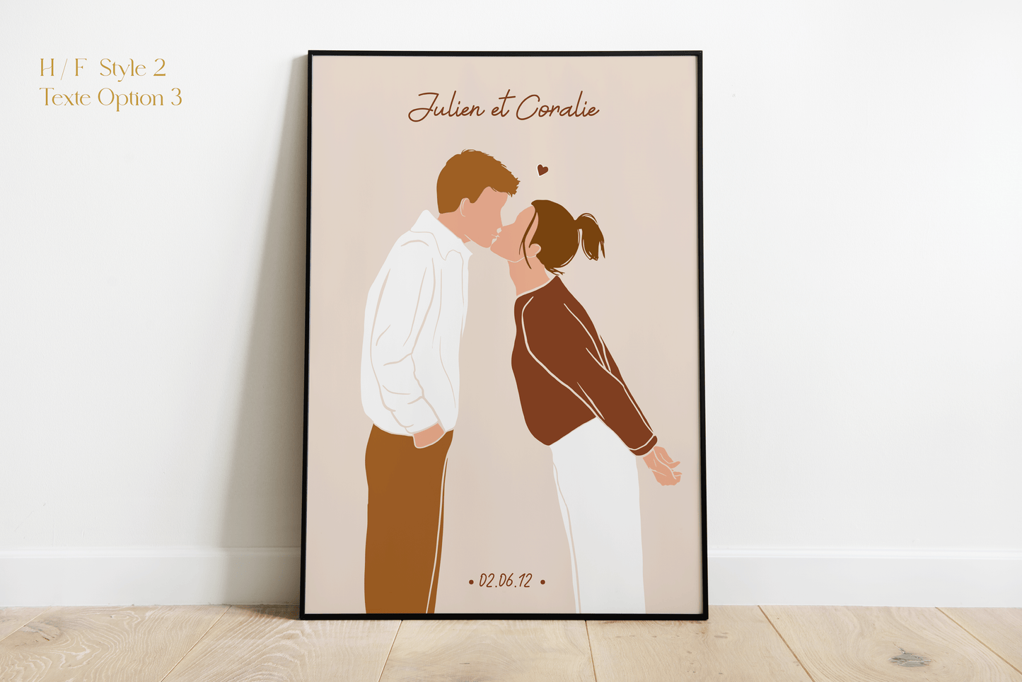 Affiche Couple "Date de Rencontre" Personnalisée