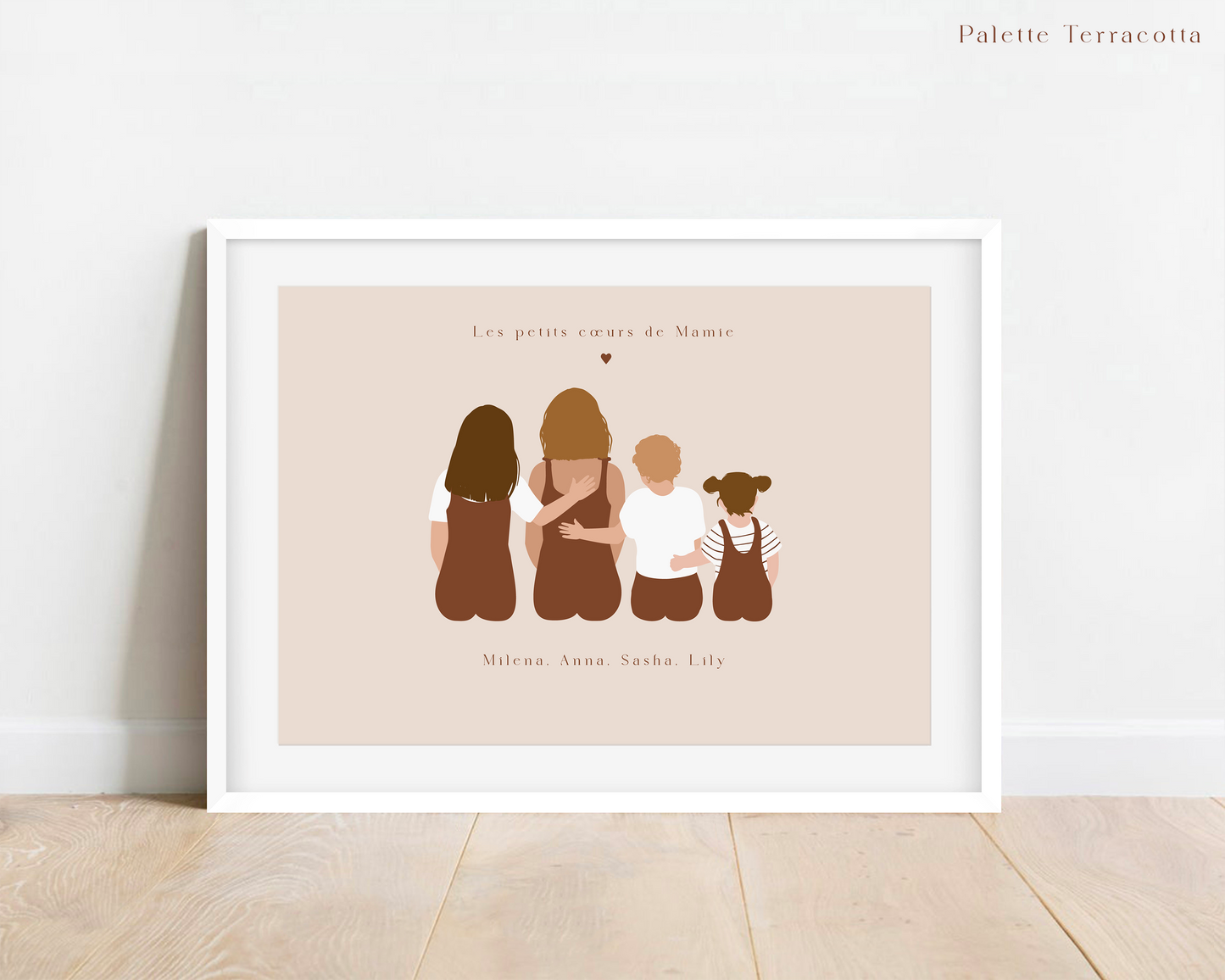 Affiche "Les petits cœurs de Mamie" Personnalisée - Portrait Petits Enfants