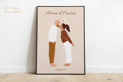 Affiche Couple "Date de Rencontre"  Personnalisée