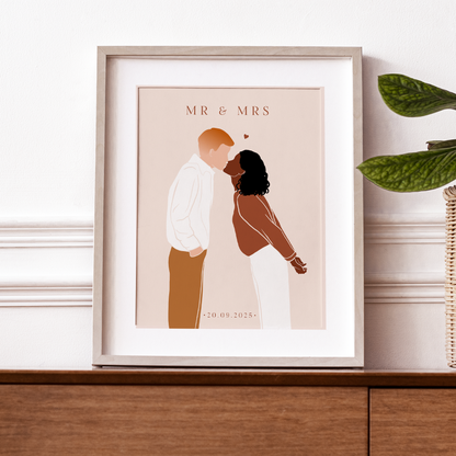 Affiche Couple "Date de Rencontre"  Personnalisée