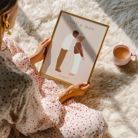 Affiche Couple "Date de Rencontre"  Personnalisée