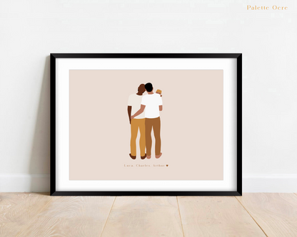 Affiche Couple et Bébé Personnalisée