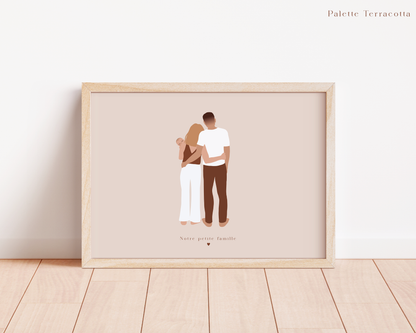 Affiche Couple et Bébé Personnalisée