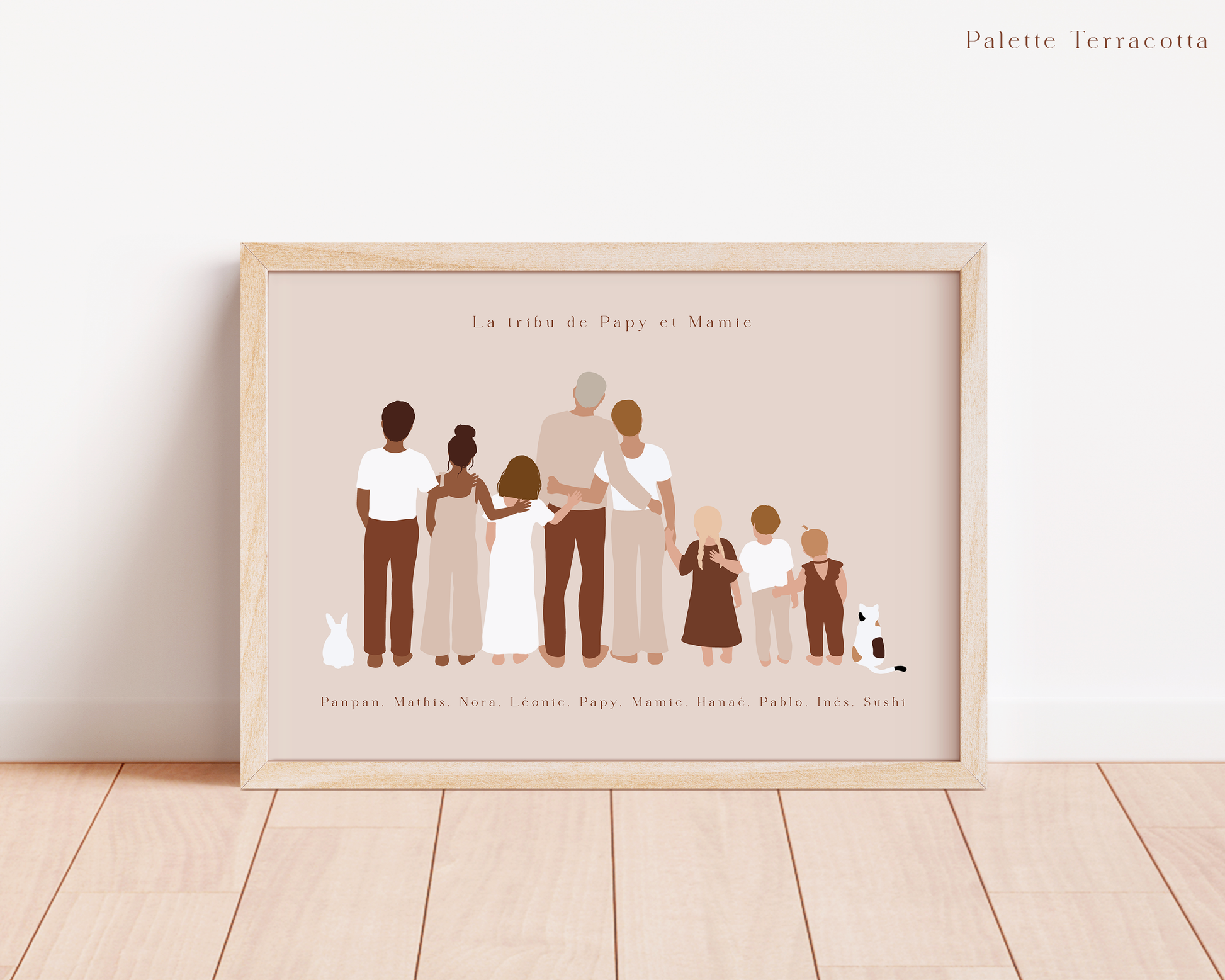 portrait de famille avec animaux