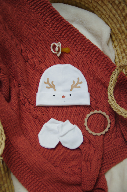 Bonnet de naissance Renne de Noël