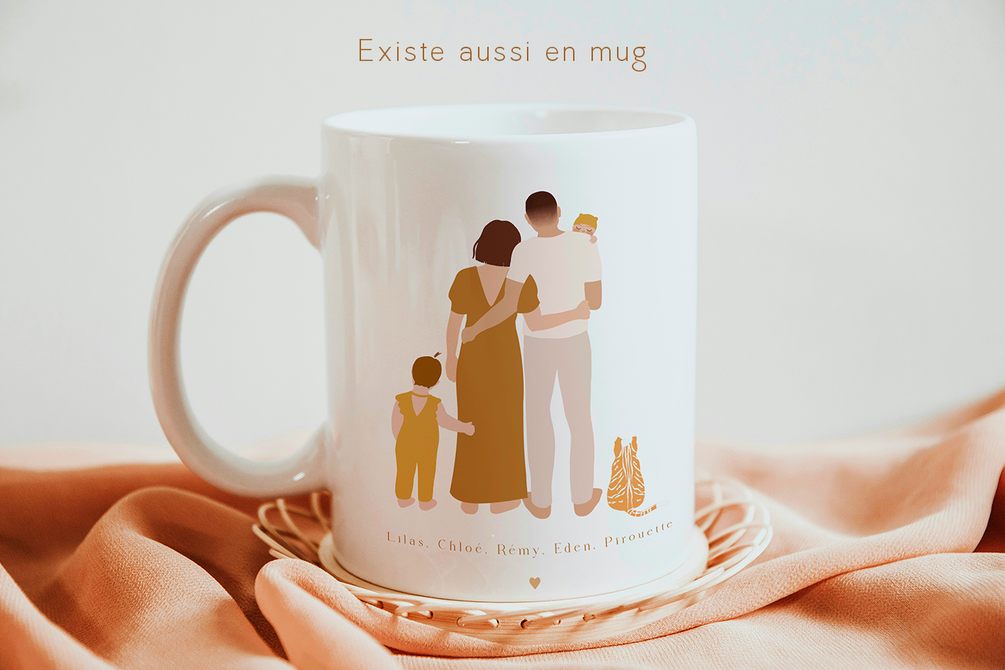 Portrait de Famille Personnalisé avec Animaux