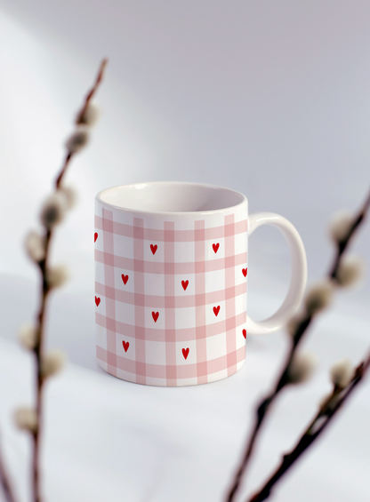 Mug Vichy Cœurs